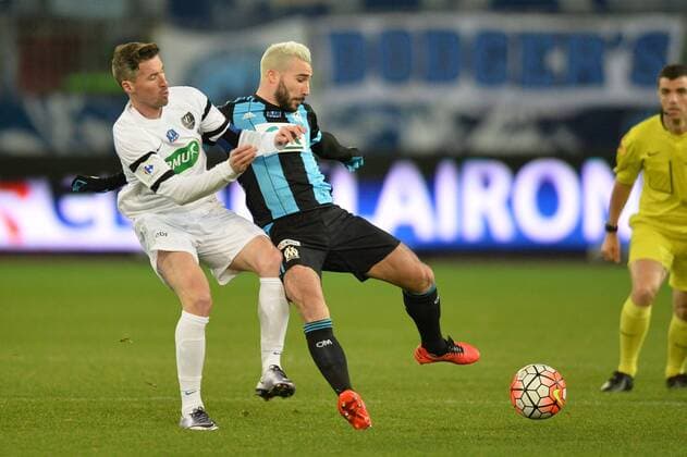 ROMAIN ALESSANDRINI (om) - MATTHIAS JOUAN (gra) - Fussball Frankreich, Coupe de France, US Granvillaise vs. Olympique Marseille - 03 03 2016 AnthonyBIBARD FEP Panoramic 