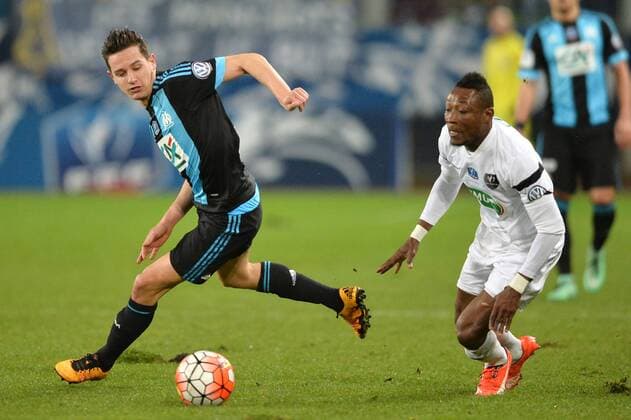 FLORIAN THAUVIN (om) - ABEL BEHMA (gra) - Fussball Frankreich, Coupe de France, US Granvillaise vs. Olympique Marseille - 03 03 2016 AnthonyBIBARD FEP Panoramic 
