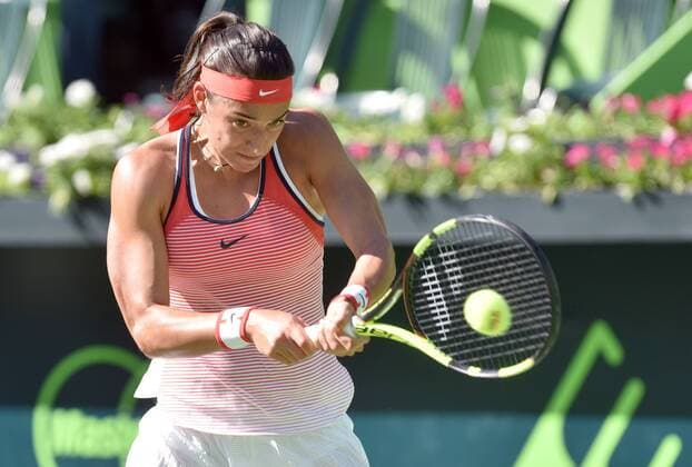 French tennis player Caroline Garcia in action against Israeli Julia Glushko during the fourth journey of the Monterrey Tennis Open in Mexico, 03 March 2016. MONTERREY TENNIS OPEN !ACHTUNG: NUR REDAKTIONELLE NUTZUNG!  MEX303 20160303-635926442334544108