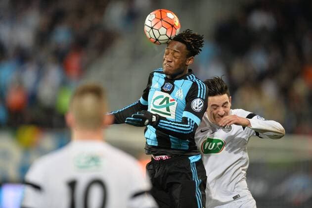 Michy Batshuayi (om) - Fussball Frankreich, Coupe de France, US Granvillaise vs. Olympique Marseille - 03 03 2016 AnthonyBIBARD FEP Panoramic 