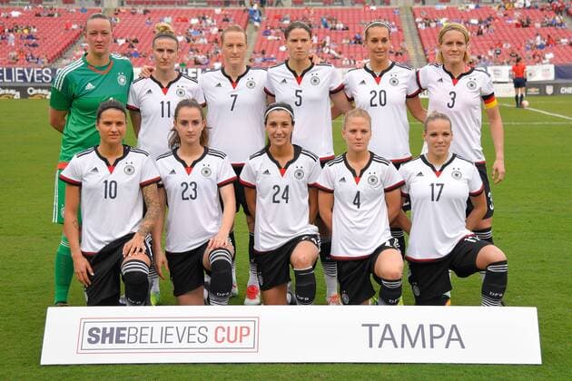 Fußball, Damen, Länderspiel, Deutschland - Frankreich March 3, 2016 - Tampa, Florida, USA - Germany starting 11 prior to game against France during the She Believes Cup at Raymond James Stadium on March 3, 2016 in Tampa, Florida. Germany vs France - ZUMAm63_