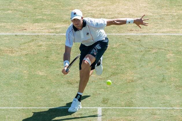 March 4, 2016: John Isner of the USA in action against Sam Groth of Australia during match one of the BNP Paribas Davis Cup World Group first round tie between Australia and USA at Kooyong tennis club in Melbourne, Australia. Tennis 2016: Davis Cup AUS v USA Day 1 - ZUMAc04_