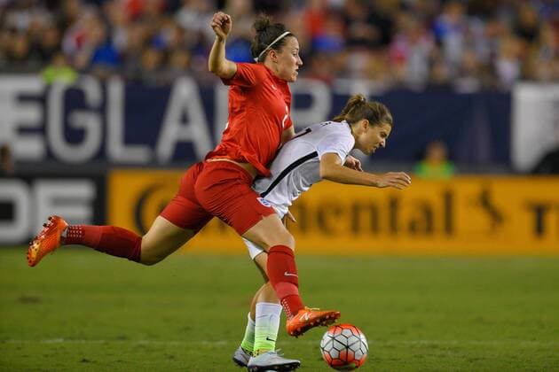 March 3, 2016 - Tampa, Florida, U.S.- England defender LUCY BRONZE (2) and US midfielder TOBIN HEATH (17) collide going from the ball during the She Believes Cup at Raymond James Stadium. The US won 1-0. Soccer 2016 - USA Women Beat England 1-0 - ZUMAm63_
