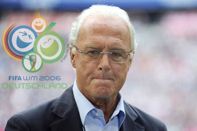 DFB-Affaere um WM Vergabe 2006 Druck auf Franz Beckenbauer waechst. Angesichts neuer - auf moegliche Korruptionsversuche zumindest hindeutenden - Erkenntnisse und Dokumente rueckt immer mehr Franz Beckenbauer als WM-Organisationschef 2006 ins Visier der Ermittlungen.FOTOMONTAGE.Archivfoto: Â
