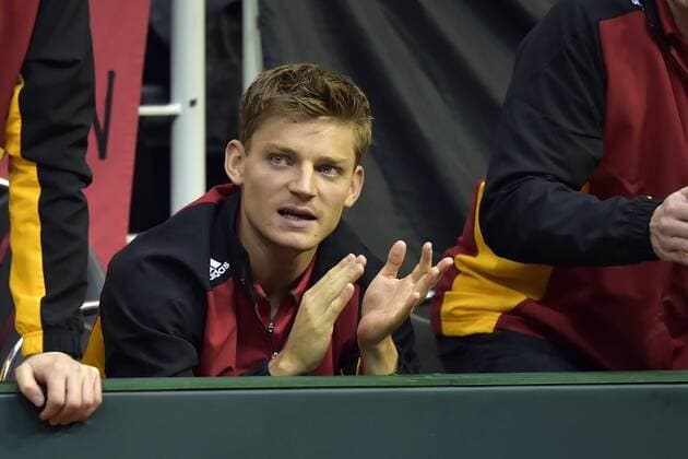 David Goffin (BEL) TENNIS : Belgique vs Croatie - Coupe Davis - Liege - 04 03 2016 PhotoNews Panoramic 