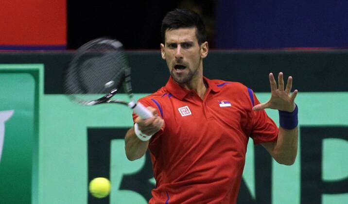 04.02.2016 Belgrade(Serbia) Serbia-Kazakhstan Davis Cup tennis Novak Djokovic Serbia : 