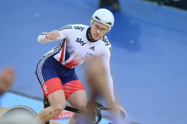 KENNY Jason (GBR) - Radsport - : Vitesse hommes - Qualifications - Bahnrad WM - London - 04 03 2016 Panoramic Pelipon 