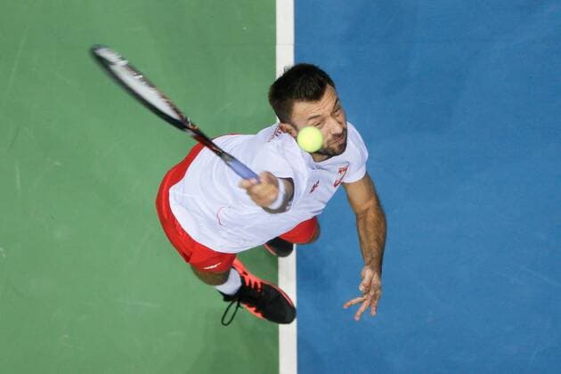 Gdansk, ERGO Arena 04.03.2016 Tennis - Davis Cup - michal przysiezny ---  20160304_002_IG_5654_FIG