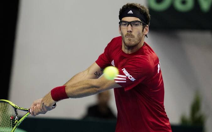 TENNIS - ITF, Davis Cup, POR vs AUT GUIMARAES,PORTUGAL,04.MAR.16 - TENNIS - ITF, Davis Cup, Portugal vs Austria. Image shows Gerald Melzer (AUT). GEPAxpictures xMatthiasxHauer