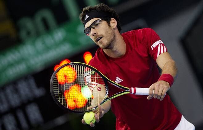 TENNIS - ITF, Davis Cup, POR vs AUT GUIMARAES,PORTUGAL,04.MAR.16 - TENNIS - ITF, Davis Cup, Portugal vs Austria. Image shows Gerald Melzer (AUT). GEPAxpictures xMatthiasxHauer