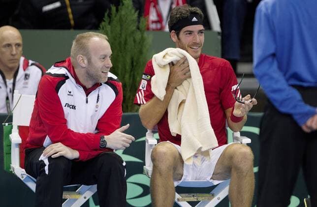 TENNIS - ITF, Davis Cup, POR vs AUT GUIMARAES,PORTUGAL,04.MAR.16 - TENNIS - ITF, Davis Cup, Portugal vs Austria. Image shows Stefan Koubek and Gerald Melzer (AUT). GEPAxpictures xMatthiasxHauer