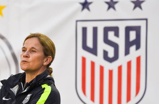 March 3, 2016 - Tampa, Florida, U.S. - March 3, 2016 : Jill Ellis, head coach for Team USA, looking on during the matchup between Germany and France in the She Believes Cup at Raymond James Stadium in Tampa, Florida. Douglas DeFelice ESW CSM Professional Soccer 2016: She Believes Cup MAR 03 - ZUMAcs17