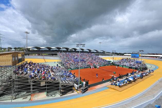 Tennis, Davis Cup, Frankreich - Kanada Velodrome de Baie Mahault TENNIS : Coupe Davis France 2016 - 04 03 2016 TennisMagazine Panoramic 