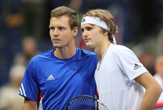 Bilder des Tages - Sport Tomas Brdych (Tschechien) und Alexander Zverev (GER)