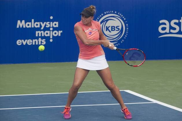 March 4, 2016 - Kuala Lumpur, malaysia - Kristina Kucova from Slovakia returns a ball during a match with Elina Svitolina from Ukraine in the women s singles tennis tournament of the WTA Tennis Damen BMW Malaysian Open 2016 at Royal Selangor Golf Club in Kuala Lumpur, Malaysia, on March 4 2016. WTA Malaysian Open - Kristina Kucova vs Elina Svitolin  - ZUMAn230