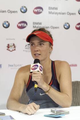 March 4, 2016 - Kuala Lumpur, malaysia - Elina Svitolina from Ukraine speaks at a press conference PK Pressekonferenz after winning a match with Kristina Kucova from Slovakia in the women s singles tennis tournament of the WTA Tennis Damen BMW Malaysian Open 2016 at Royal Selangor Golf Club in Kuala Lumpur, Malaysia, on March 4 2016. WTA Malaysian Open - Kristina Kucova vs Elina Svitolin  - ZUMAn230
