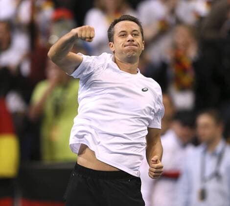 Foto : Winner Philipp Kohlschreiber ( GER ) defeats Rosol (CZE) in 5 sets Tennis Daviscup am Fr. 04.03.2016 Deutschland - Tschechien