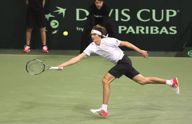 Tennis, Davis Cup, Alexander Zverev - Tomas Tomas Berdych Foto : Micha Zverev ( GER ) Tennis Daviscup am Fr. 04.03.2016 Deutschland - Tschechien