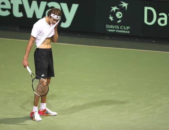 Tennis, Davis Cup, Alexander Zverev - Tomas Tomas Berdych Foto : Micha Zverev ( GER ) Tennis Daviscup am Fr. 04.03.2016 Deutschland - Tschechien