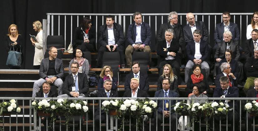 Foto : Boris Becker auf der Ehrentribüne ( GER ) Tennis Daviscup am Fr. 04.03.2016 Deutschland - Tschechien