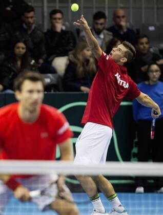 TENNIS - ITF, Davis Cup, POR vs AUT GUIMARAES,PORTUGAL,05.MAR.16 - TENNIS - ITF, Davis Cup, Portugal vs Austria, doubles. Image shows Alexander Peya and Dominic Thiem (AUT). GEPAxpictures xMatthiasxHauer