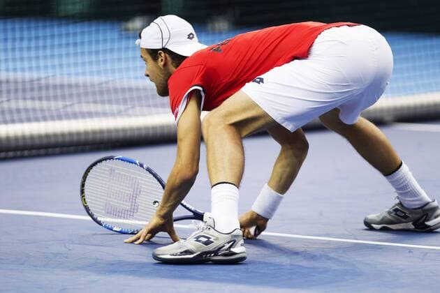 TENNIS - ITF, Davis Cup, POR vs AUT GUIMARAES,PORTUGAL,05.MAR.16 - TENNIS - ITF, Davis Cup, Portugal vs Austria, doubles. Image shows Joao Sousa (POR). GEPAxpictures xMatthiasxHauer