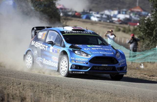 Norwegian driver Mads Ostberg in his Ford Fiesta RS WRC Motorsport Rallye WM during the second day of competition of the 13th Rally World Championship WM Weltmeisterschaft in Leon, Mexico, 05 March 2016. The event will run until next 06 March. 13TH RALLY WORLD CHAMPIONSHIP IN MEXICO !ACHTUNG: NUR REDAKTIONELLE NUTZUNG!  20160305-635928060373734390