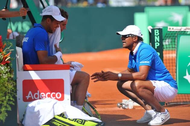 Double Richard Gasquet et Jo Wilfried Tsonga (Fra) et Yannick Noah TENNIS : Davis Cup, Daviscup, Frankreich vs Kanada 2016 - 05 03 2016 TennisMagazine 