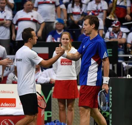 Bilder des Tages - SPORT Tennis, Davis Cup, Deutschland - Tschechien, Kohlschreiber - Tomas Berdych Philipp Kohlschreiber ,Deutschland