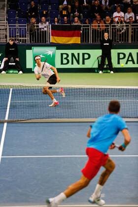 GER.,Tennis, Federations Cup, Deutschland vs Tschechien 06.03.2016, TUI Arena, Hannover, GER, Federations Cup, Deutschland vs Tschechien im Bild Lukas Rosol (Team Tschechien) gegen Alexander Zverev (Team Deutschland) nphxrauch