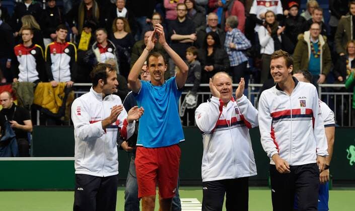 Tennis, Davis Cup, Deutschland verliert gegen Tschechien Cze Team winning in the 5.Rubber