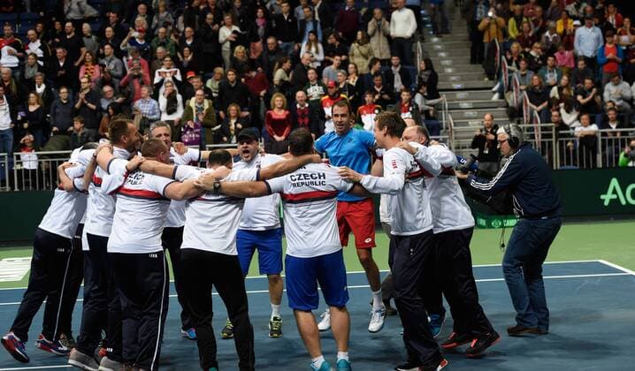 Tennis, Davis Cup, Deutschland verliert gegen Tschechien Cze Team winning in the 5.Rubber