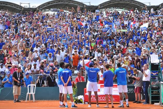Tennis, Davis Cup, Frankreich - Kanada Jubel FRA TENNIS : Daviscup, Davis Cup, Frankreich vs Kanada - 06 03 2016 TennisMagazine 