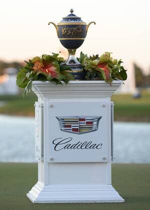 March 06, 2016: Championship Trophy before the final round of the World Golf Championships-Cadillac Championships - Final Round at Trump National Doral in Doral, FL (Photo by JCS Icon Sportswire) GOLF: MAR 06 PGA Golf Herren - World Golf Championships-Cadillac Championship - Final Round Icon1603064578 EDITORIAL USE ONLY