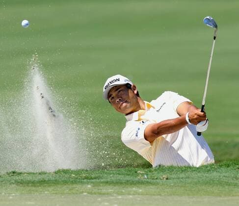 Japan s Matsuyama finishes 35th at Cadillac Championship Japan s Hideki Matsuyama hits a shot from a bunker on the eighth hole during the final round of the Cadillac Championship golf tournament in Doral, Florida, on March 6, 2016. Matsuyama finished tied for 35th place in the tournament, which was won by Adam Scott of Australia. 