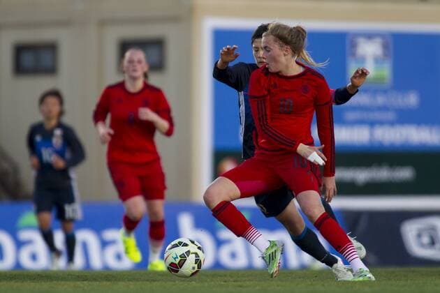 Laura Freigang, Hikaru Naomoto, Women s U23, 6- Nations Tournament, Germany vs Japan, La Manga Club, Spain, 6 th of March 2016.  xPascuxMendezx xx