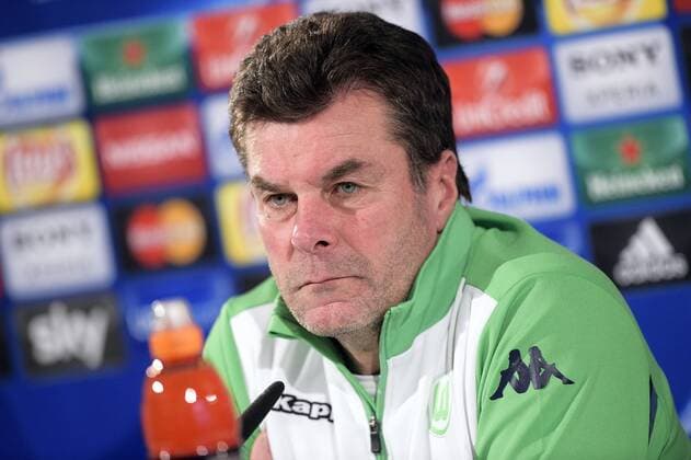 Wolfsburg s head coach Dieter Hecking pictured during a press conference PK Pressekonferenz of German first league soccer team VfL Wolfsburg, Monday 07 March 2016 in Wolfsburg, Germany. Wolfsburg is preparing for the return leg of the 1 8 finals of the UEFA Champions League competition against Belgian club KAA Gent Tomorrow. Wolfsburg won the first leg 2-3. YORICKxJANSENS  x04806600x
