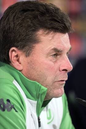 Wolfsburg s head coach Dieter Hecking pictured during a press conference PK Pressekonferenz of German first league soccer team VfL Wolfsburg, Monday 07 March 2016 in Wolfsburg, Germany. Wolfsburg is preparing for the return leg of the 1 8 finals of the UEFA Champions League competition against Belgian club KAA Gent Tomorrow. Wolfsburg won the first leg 2-3. YORICKxJANSENS  x04806610x