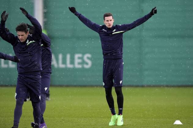 Wolfsburg s Julian Draxler pictured during a training of German first league soccer team VfL Wolfsburg, Monday 07 March 2016 in Wolfsburg, Germany. Wolfsburg is preparing for the return leg of the 1 8 finals of the UEFA Champions League competition against Belgian club KAA Gent Tomorrow. Wolfsburg won the first leg 2-3. YORICKxJANSENS  x04806656x