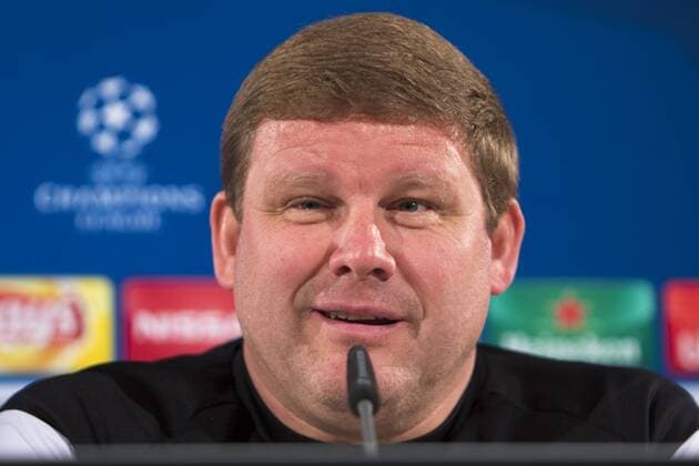 Fußball, UEFA Champions League, Pressekonferenz KAA Gent; Trainer Hein Vanhaezebrouck Portrait, Porträt, Einzelbild Pressekonferenz, PK, Presserunde. xtgx