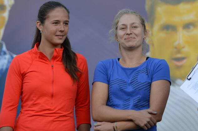 March 7, 2016 - Indian Wells, California, United States - DARIA KASATKINA (left) and DARIA GAVRILOVA at the WTA Tennis Damen draw ceremony for the BNP Paribas Open in Indian Wells California. Tennis 2016 - BNP Paribas Open - Day 1 - ZUMAl132