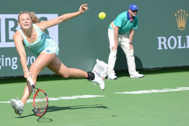 March 7, 2016 - Indian Wells, California, United States - KATERINA SINIAKOVA of the Czech Republic in action in her qualifying match at the BNP Paribas Open in Indian Wells California. Tennis 2016 - BNP Paribas Open - Day 1 - ZUMAl132