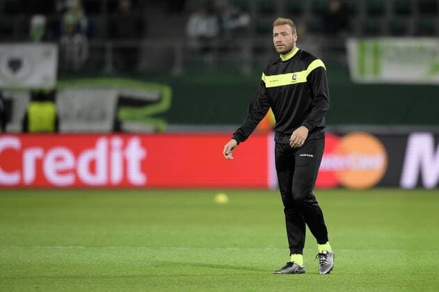 Gent s Laurent Depoitre pictured before a soccer game between German team VfL Wolfsburg and Belgian club KAA Gent, the return game of the 1 8 final s of the UEFA Champions League competition, Tuesday 08 March 2016 in Wolfsburg, Germany. Wolfsburg won the first leg 2-3. YORICKxJANSENS  x04807132x