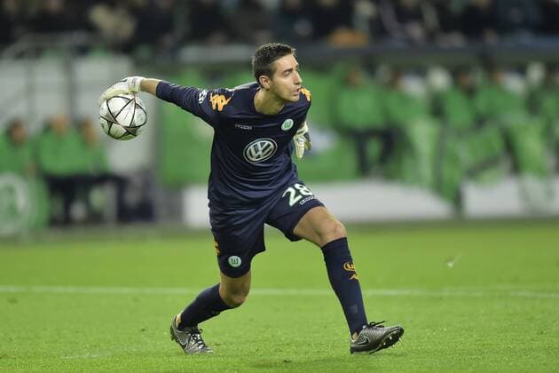 Koen Casteels goalkeeper of VfL Wolfsburg in action during the Champions League Round of 16, second leg match between VfL Wolfsburg and KAA Gent at the Volkswagen Arena in Wolfsburg, Germany. FOOTBALL : Wolfsbourg vs La gantoise - Ligue des Champions - 08 03 2016 PHOTONEWS PANORAMIC 