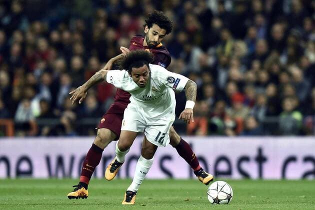 Fußball, Champions League 2015 2016, Real Madrid - AS Rom Marcelo-Mohamed Salah 