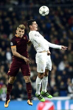 Fußball, Champions League 2015 2016, Real Madrid - AS Rom Lucas Digne-James Rodriguez 