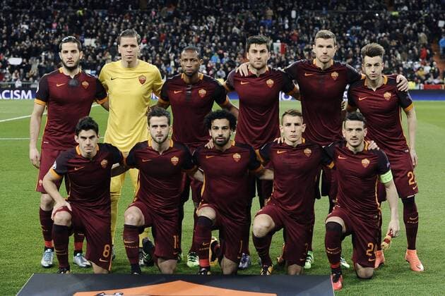 Fußball, Champions League 2015 2016, Mannschaftsfoto Totale - AS Rom 
