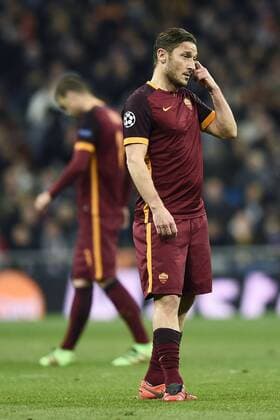 Fußball, Champions League, Real Madrid schlägt AS Rom 2:0 Fußball, Champions League 2015 2016, Real Madrid - AS Rom Francesco Totti 