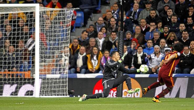 Second leg match of the 1 8 of the Champions League played between Real Madrid and AS Rom. In this picture, Keylor Navas. xANGELxRIVEROx 