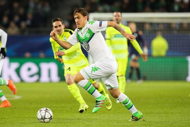Max Kruse (VfL Wolfsburg) - Champions League Achtelfinale Saison 2015-2016 VfL Wolfsburg vs. KAA Gent in der Volkswagen Arena in Wolfsburg - Aktion,Deutschland, Fussball, Mann,Männer,08.03.2016